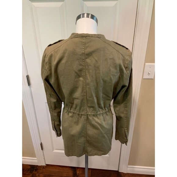 Per Se Army Green Chino Military Zip-Up Cotton Jacket, Size Small - Picture 4 of 5